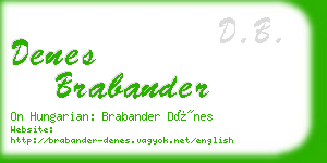 denes brabander business card